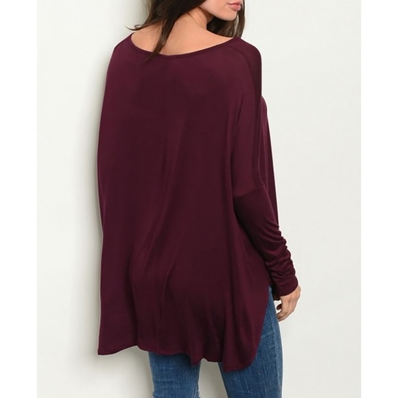 SOFT LIGHTWEIGHT TUNIC TOP IN PLUM - Picture 3 of 3